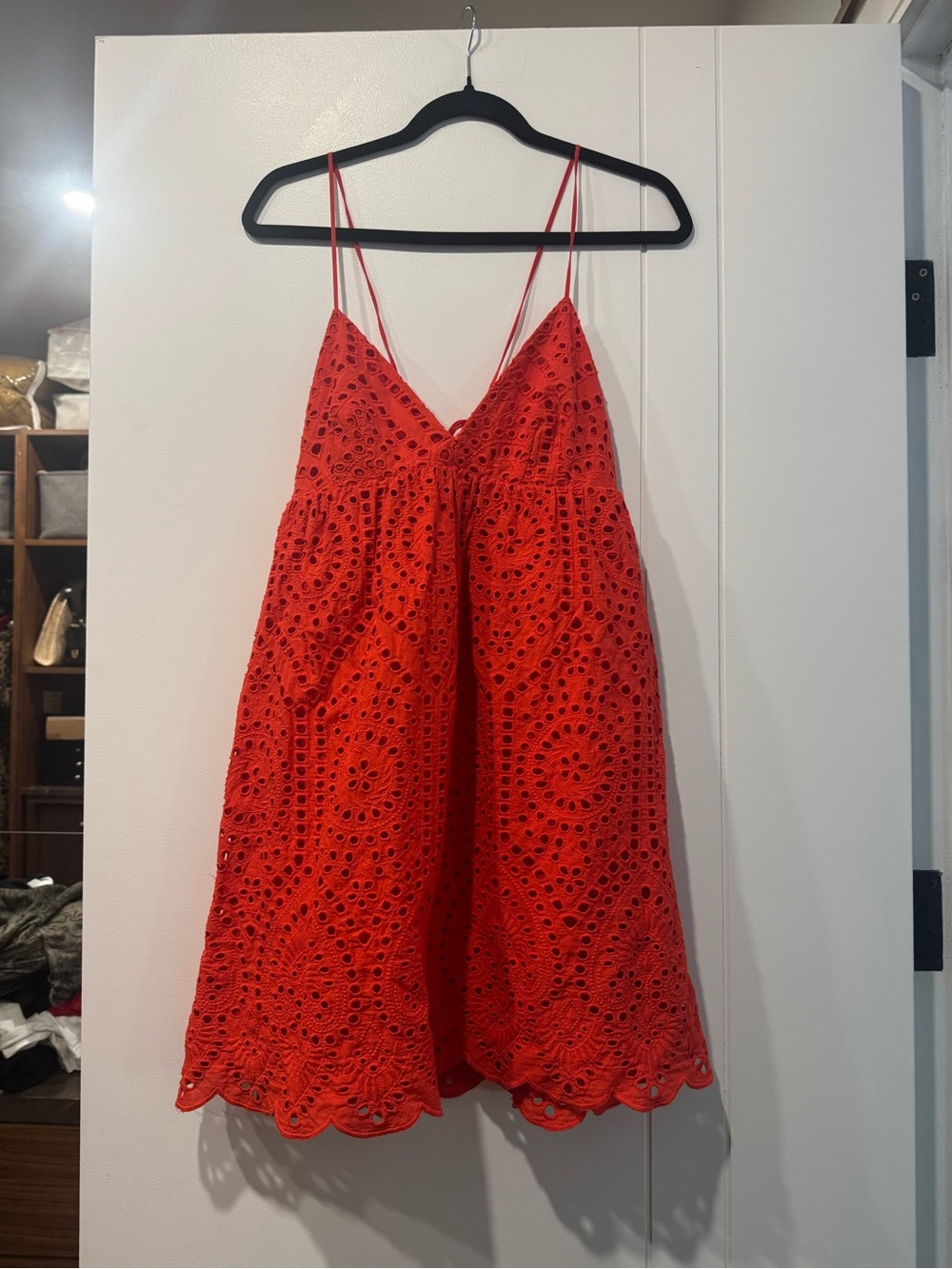 H&M - Red Eyelet Spaghetti Strap Sundress